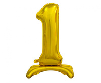 #BFC7 Balon foliowy B&C Cyfra stojąca 1, złota, 74 cm AA