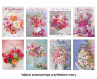 #ZK Laurka z brokatem B6B 117x167 Urodziny zest. 698 Kwiaty - Bukiety, Foto, Mix, Róże