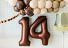 Stojący balon foliowy cyfra ''1'', 84 cm, jasny krem