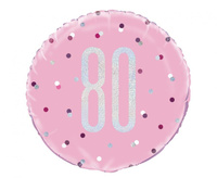 #BFK Balon foliowy UQ 18" Glitz, groszki z nadr. 80, różowy