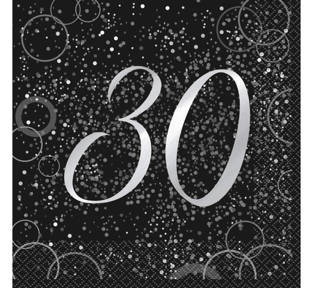 #ZSE Serwetki papierowe "Glitz 30", srebrne, 16 szt.
