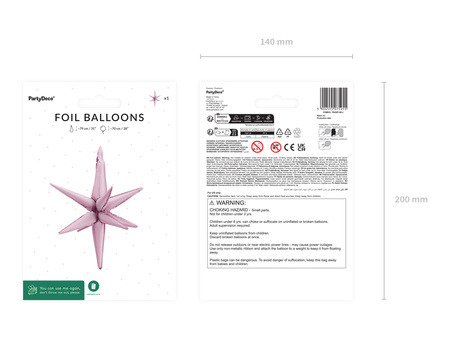 Balon foliowy Cyfra '3', 86cm, jasny beż
