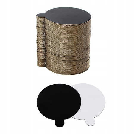 Bankietówka podkład pod monoporcję CZARNO BIAŁA 8 cm 100 szt.