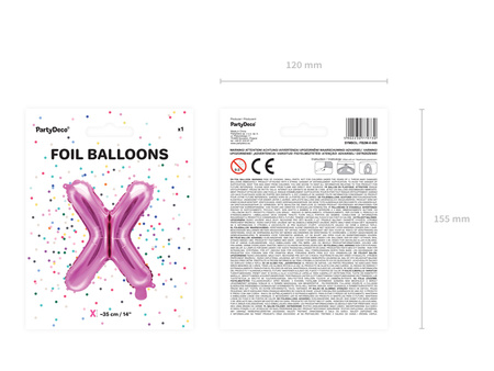 Balon foliowy Litera ''G'', 35cm, niebieski