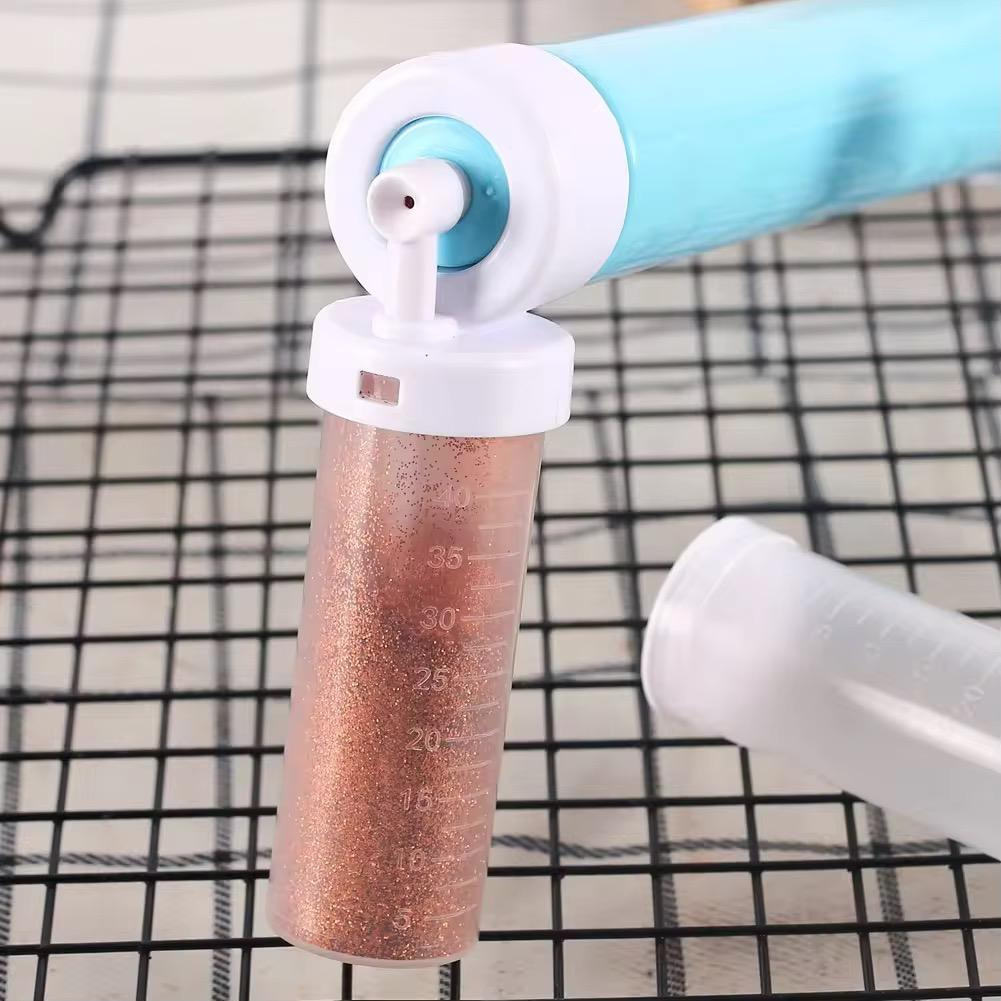 Zestaw ręcznego aerografu z czterema pojemniczkami na różne kolory barwników