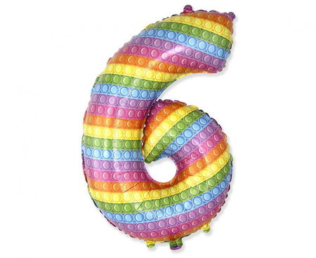 #BFK Balon foliowy FX - Number 6 POP IT 69" cm KK, niepakowany