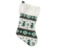 #STAI Skarpeta świąteczna, w zielone choinki, 41x22 cm