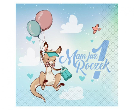 #ZSE_GD Serwetki Kolekcja Roczek - Kangurek, certyfikat FSC, 33x33 cm/ 20 szt.