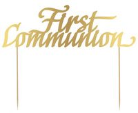 #DETO Dekoracja papierowa na tort First Communion, 20x14 cm KK
