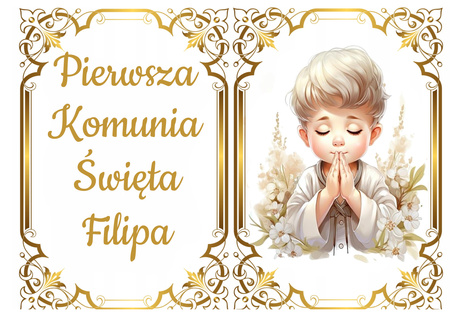 Opłatek na TORT PIERWSZA KOMUNIA ŚWIĘTA WZ.XLI