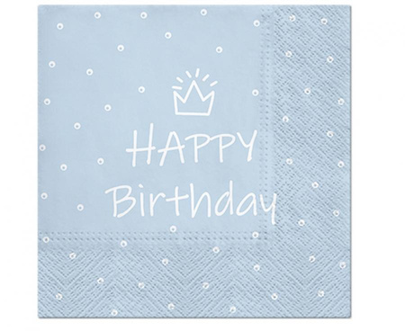 #ZSE Serwetki PAW wzorzyste Special Day (light blue) 33x33 cm / 20 szt.