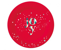 #ZTA_GD Talerzyki papierowe Joy, czerwone, 18 cm/ 6 szt.