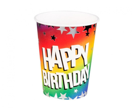 #ZKU Kubeczki papierowe 'Happy Birthday', 250 ml, 10 szt.