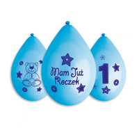 #BL Balony Premium "Moje 1 urodziny" (niebieski), 12" / 5 szt. (wiszące) KK
