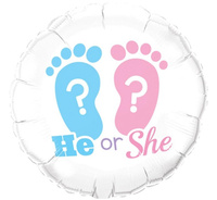 #BFK Balon foliowy 18" QL CIR - "Stopy HE or SHE? " KK