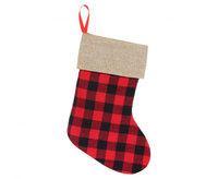 #DEI Skarpeta świąteczna czerwono-czarna kratka, rozm. 40,5 cm