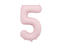 Balon foliowy Cyfra '5', 86cm, jasny różowy