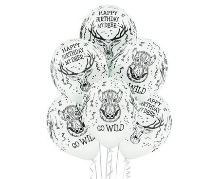 #BL Balony D11 Wild Birthday 1C5S, 6 szt.