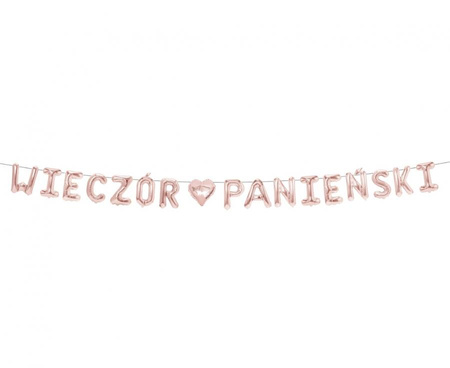 #DEGI Girlanda papierowa "WIECZÓR PANIEŃSKI", różowa, 2,1 m.