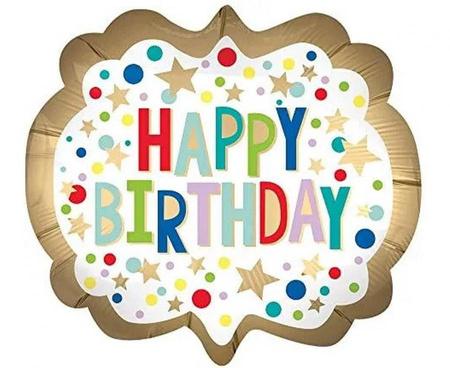 #BFK Balon foliowy XL - Gold Satin Marquee Dots KK