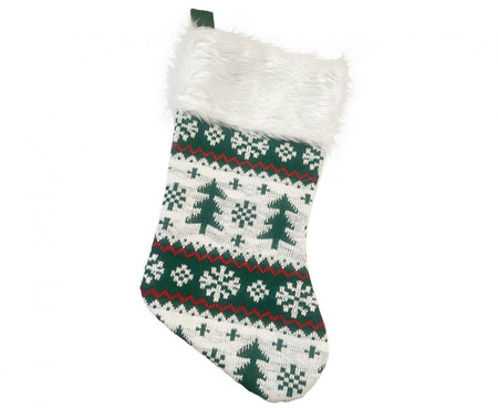 #STAI Skarpeta świąteczna, w zielone choinki, 41x22 cm