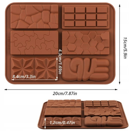 Forma silikonowa do czekolady MIX MINI CZEKOLADKI 20x10 cm