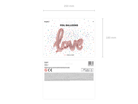 Baner Love, srebrny, 21x55cm