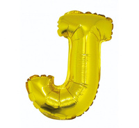 #BFK Balon foliowy "Litera J", złota, 35 cm KK