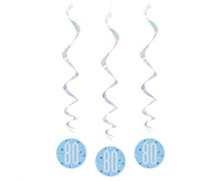 #DEI Dekoracja wisząca Glitz 80, groszki, 81 cm, niebieska, 6 szt. KK