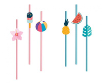 #ZSŁ Słomki papierowe Summer - Let''s party, 6 szt. KK