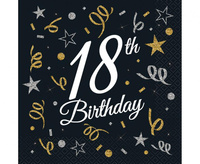 #ZSE_GD Serwetki B&C 18th Birthday, certyfikat FSC, 33x33 cm, 20 szt.
