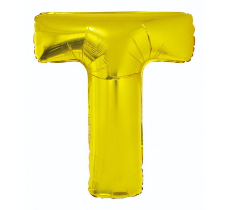 #BFK Balon foliowy "Litera T", złota, 89 cm KK