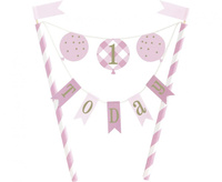 #DETO Dekoracja na tort Topper "Today 1", różowa KK