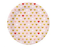 #ZTA_GD Talerzyki papierowe Kolekcja XOXO (różowe), 18 cm/ 6 szt.