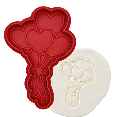 Foremka do tworzenia dekoracji SERDUSZKA BALONIKI foremka + stempel WZ.I KicCake