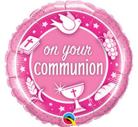 #BFK Balon foliowy 18 " QL CIR " On Your Communion Pink" KK