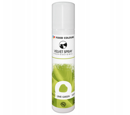 Zamsz w sprayu ZIELONY LIMONKOWY Velvet Spray Lime Green 100ml Food Colours