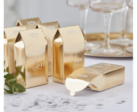 #DEKO Konfetti w złotym biodegradowalnym pudełku Gold Wedding, białe, 7 g