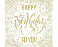 #ZSE Serwetki papierowe Happy Birthday Dotted Gold, 33 x 33 cm, 20 szt.