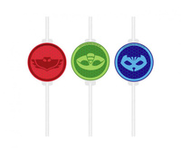 #ZSŁ Rurki (słomki) papierowe z medalionem PJ Masks, 4 szt. KK
