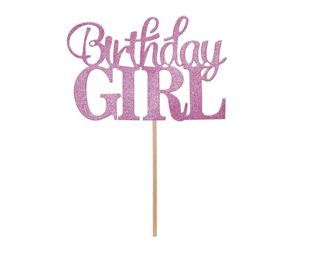 #DETO Dekoracja papierowa na tort Birthday Girl, 10x7 cm KK