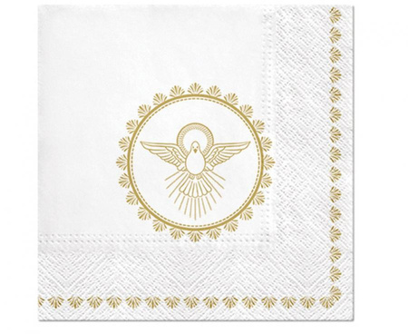 #ZSE Serwetki PAW wzorzyste Christening Dove 33x33 cm / 20 szt.