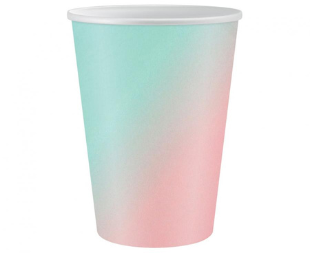 #ZKU_GD Kubeczki papierowe ombre, 266 ml, 6 szt.