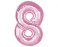 #BFC33 Balon foliowy Smart, cyfra 8, j. różowa, 92 cm  KK
