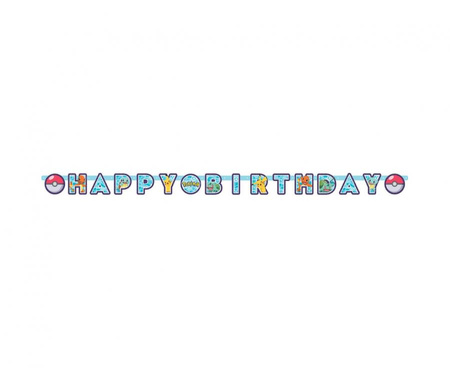 #DEGI Girlanda papierowa Happy Birthday Pokemon 218 x 12 cm