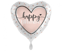 #BFK Balon Foliowy błyszczący Heart Birthday S40,45 cm zapakowany