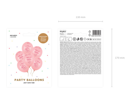 Balony 30cm, Słonik, Pastel Pink Mix (1 op. / 50 szt.)
