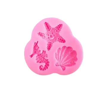 Forma silikonowa do dekoracji masy cukrowej czekolady MUSZLA ROZGWIAZDA KONIK MORSKI 