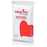 Masa cukrowa do figurek CZERWONA 1kg Saracino