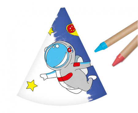 #STAI Czapeczki papierowe Pokoloruj Sam - Kosmos, 6 szt. KK